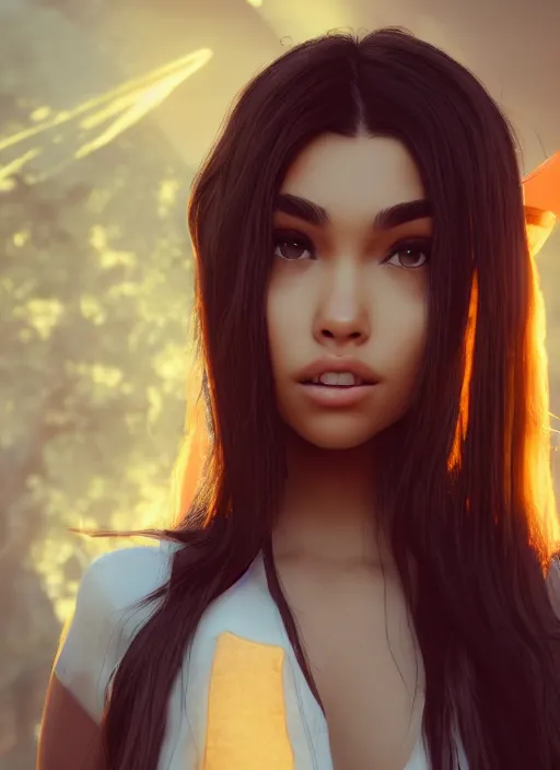 Image similar to Madison Beer as a video game character, digital art, unreal engine, unreal engine render, blender render, render, 4k, coherent