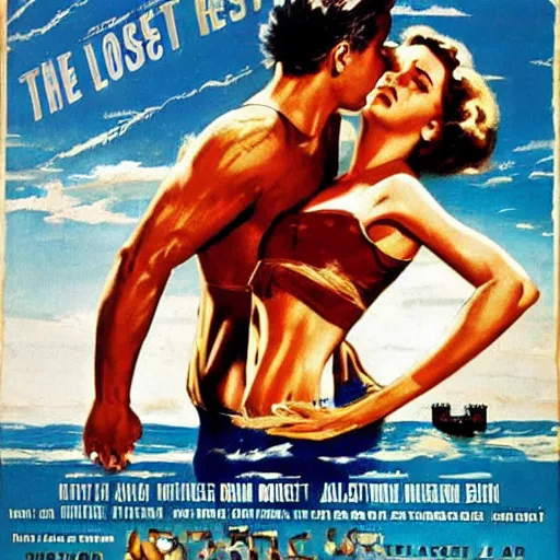 Image similar to The lost Beach, movie poster, artwork by Bill Medcalf