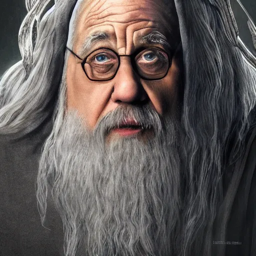 Prompt: ultra realistic illustration, danny devito as gandalf the white from lord of the rings movie, full body, high quality, highly detailrd, wide angle, illustration, digital art, full color