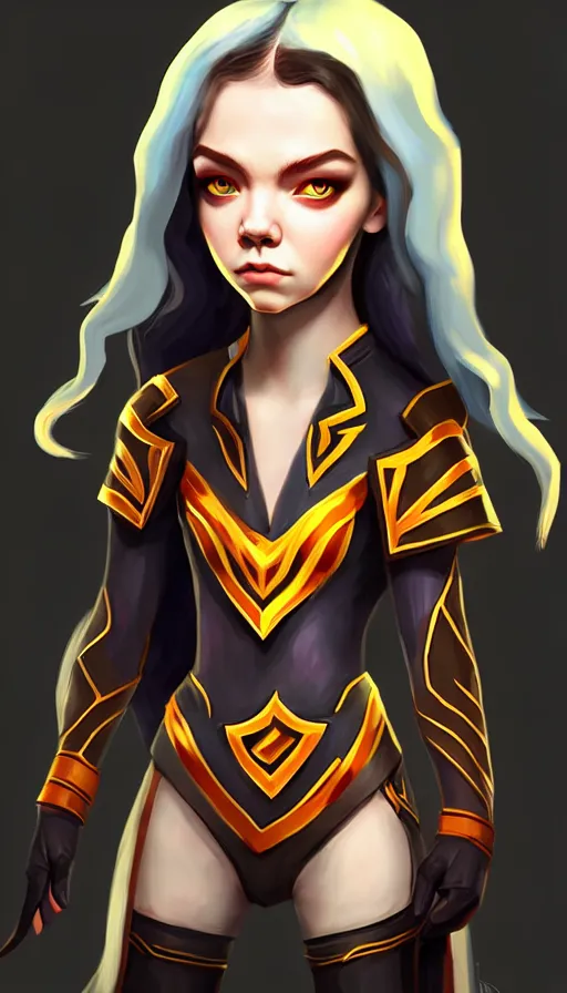 Image similar to anya taylor - joy as dota 2 game character, symmetrical, dota 2 gameplay, artstation trending, sense of awe