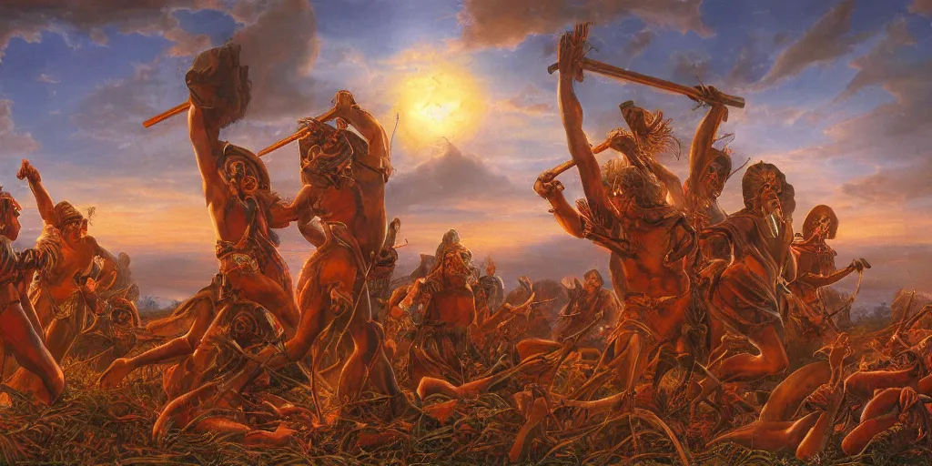 Prompt: cinnamon fields dusk of piety Allegoric Laplacian revelations love hate truth and anger style of old Neapolitan victory relief Jeff Easley , extremely clear and coherent, 8K resolution