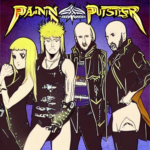 Prompt: painkiller from judas priest in anime style