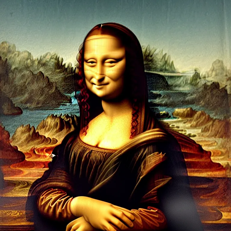 Prompt: mona lisa picking her nose