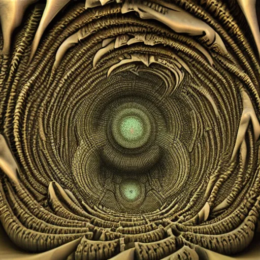 Prompt: Complex alien fractal structure, 3d mandelbulb, by Zdzisław Beksiński, trending on ArtStation