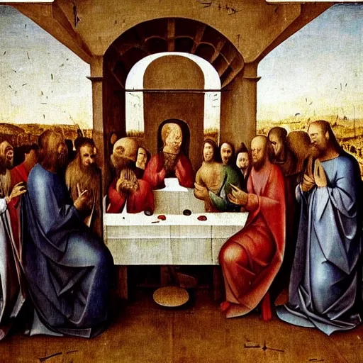 Image similar to The Last Supper painting by Hieronymus Bosch