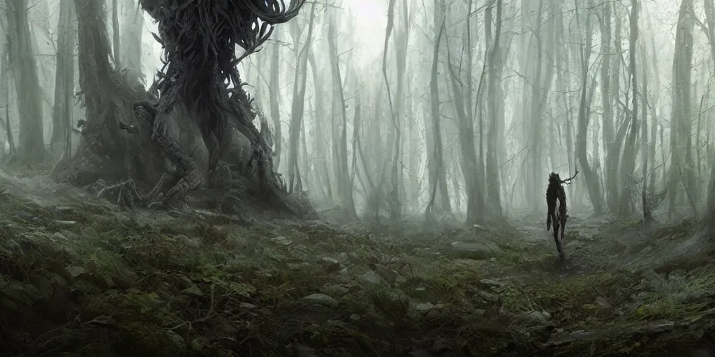 Prompt: evil treebeard walking in an ancient forest, greg rutkowski, 8 k, shallow depth of field, ultra high detail, concept art,