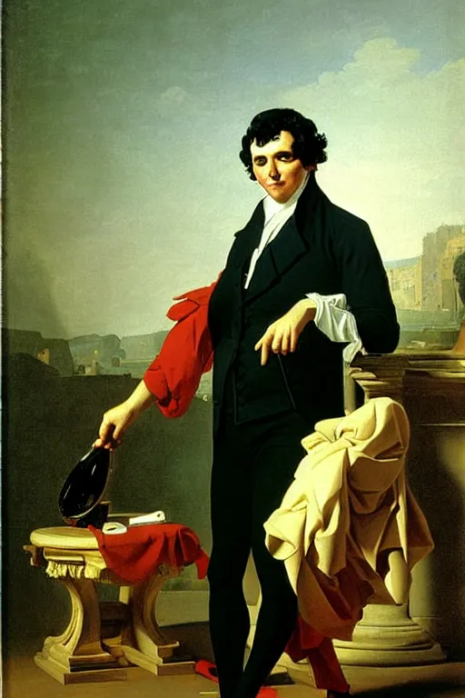 Image similar to gentelman, painting by jacques - louis david,