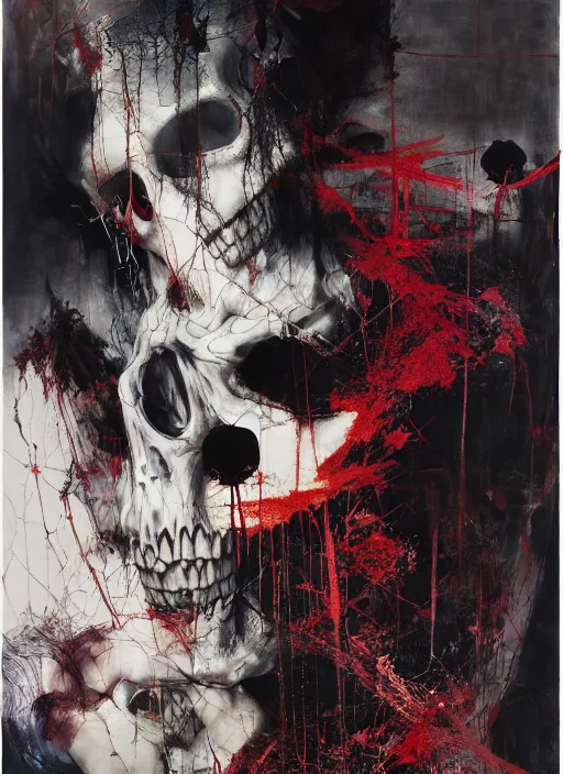 Image similar to death is not mercurial it's patient unlike life, a brutalist designed, gothic, rich deep colours, painted by francis bacon, adrian ghenie, james jean and petra cortright, part by gerhard richter, part by takato yamamoto. 8 k masterpiece.