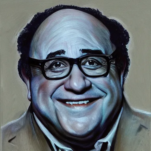 Image similar to A portrait of Danny Devito painted by Danny Devito