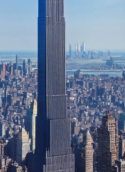 Prompt: the empire state building reimagined by zaha hadid