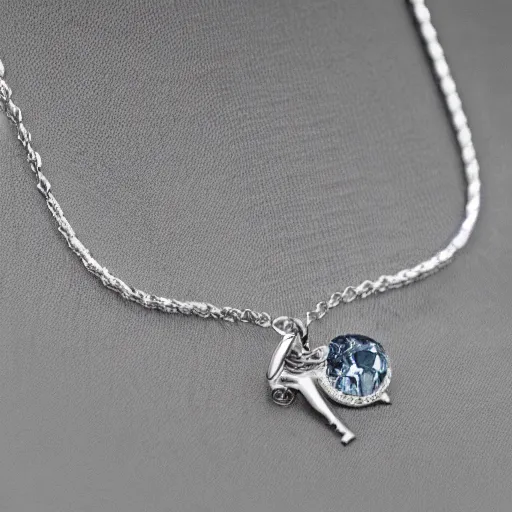 Image similar to a silver sagittarius necklace pendant, 3 d rendering, pandora, tiffany, swarovski, van cleef & arpels, cartier, boucheron, bulgari, chaumet, elegant, noble, stylish