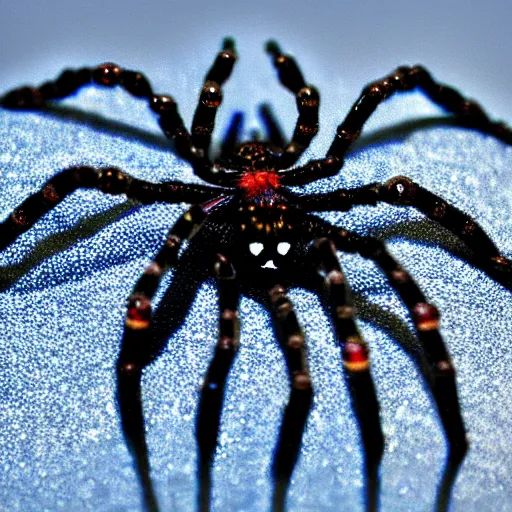 Prompt: spider made of glass beads photo realistic detailed 4k