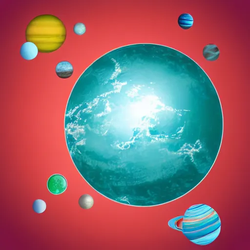 Image similar to Ocean-Planet in space with emerald ocean