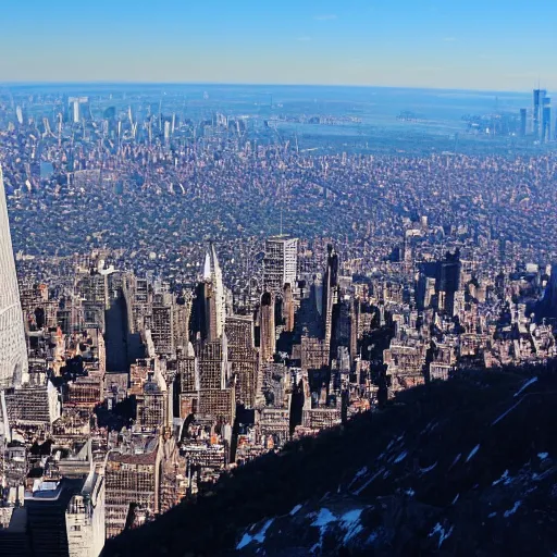 Image similar to view of New York from the Mont Blanc