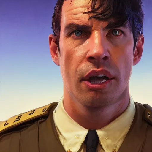 Image similar to highly detailed portrait, police officer, in gta v, stephen bliss, unreal engine, fantasy art by greg rutkowski, loish, rhads, ferdinand knab, makoto shinkai and lois van baarle, ilya kuvshinov, rossdraws, tom bagshaw, global illumination, radiant light, detailed and intricate environment