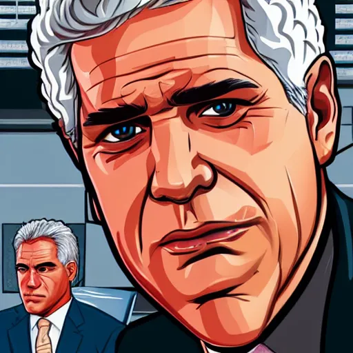 Prompt: portrait of Yair Lapid as a GTA v character. GTA v loading screen illustration by martin ansin, matt bors