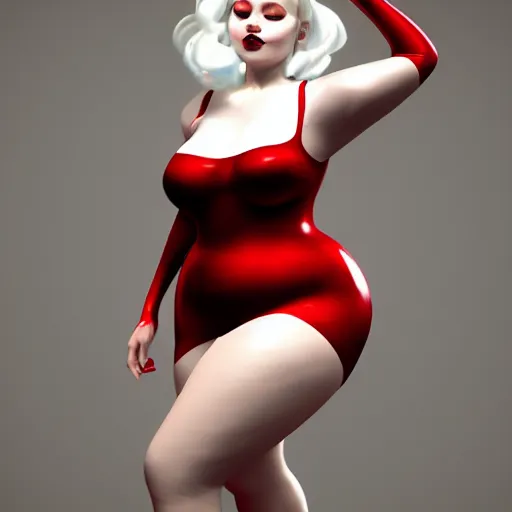 Prompt: curvy feminine goth young woman with dignified tight nylon, latex or silk dress, white hair, red lipstick, relaxed posture, photorealistic, cgsociety, sublime, 16k, smooth, sharp focus, ArtStation, hyperdetailed, volumetric lighting