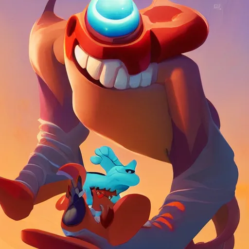 Image similar to hero world the ren & stimpy show, behance hd by jesper ejsing, by rhads, makoto shinkai and lois van baarle, ilya kuvshinov, rossdraws global illumination