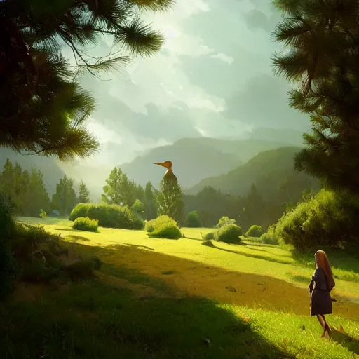 Image similar to spanish wren bird in avila, chochin, green fields pinetrees, summer season, 4 k, midday light, concept art, by wlop, ilya kuvshinov, artgerm, krenz cushart, greg rutkowski, pixiv. cinematic dramatic atmosphere, sharp focus, volumetric lighting, cinematic lighting, studio quality