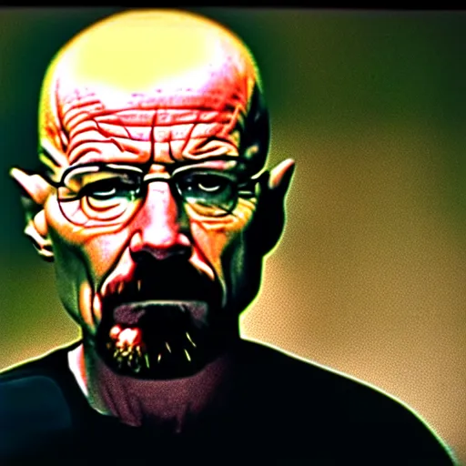 Prompt: Walter White Caught on trail Cam during Night