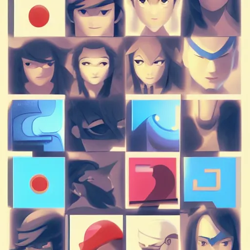 Image similar to face icon stylized minimalist nintendo 3 ds, loftis, cory behance hd by jesper ejsing, by rhads, makoto shinkai and lois van baarle, ilya kuvshinov, rossdraws global illumination