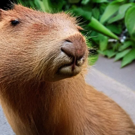 Image similar to capybara smoking a blunt