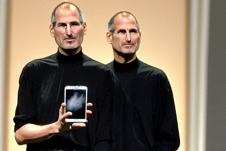 Prompt: Steve Jobs introducing the iPhone 13 pro