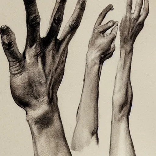 Image similar to artist sketches gesture poses sketches of hands by George Bridgman