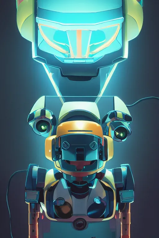 Image similar to metabots medabots medarotto medarot robot minimalist comics helmet mask neon cybereye, behance hd by jesper ejsing, by rhads, makoto shinkai and lois van baarle, ilya kuvshinov, rossdraws global illumination ray tracing hdr radiating a glowing aura