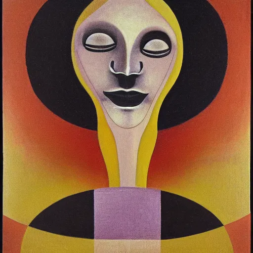 Image similar to floral face portrait by leonetto cappiello and wojciech siudmak and ernst fuchs, anni albers, oil on canvas