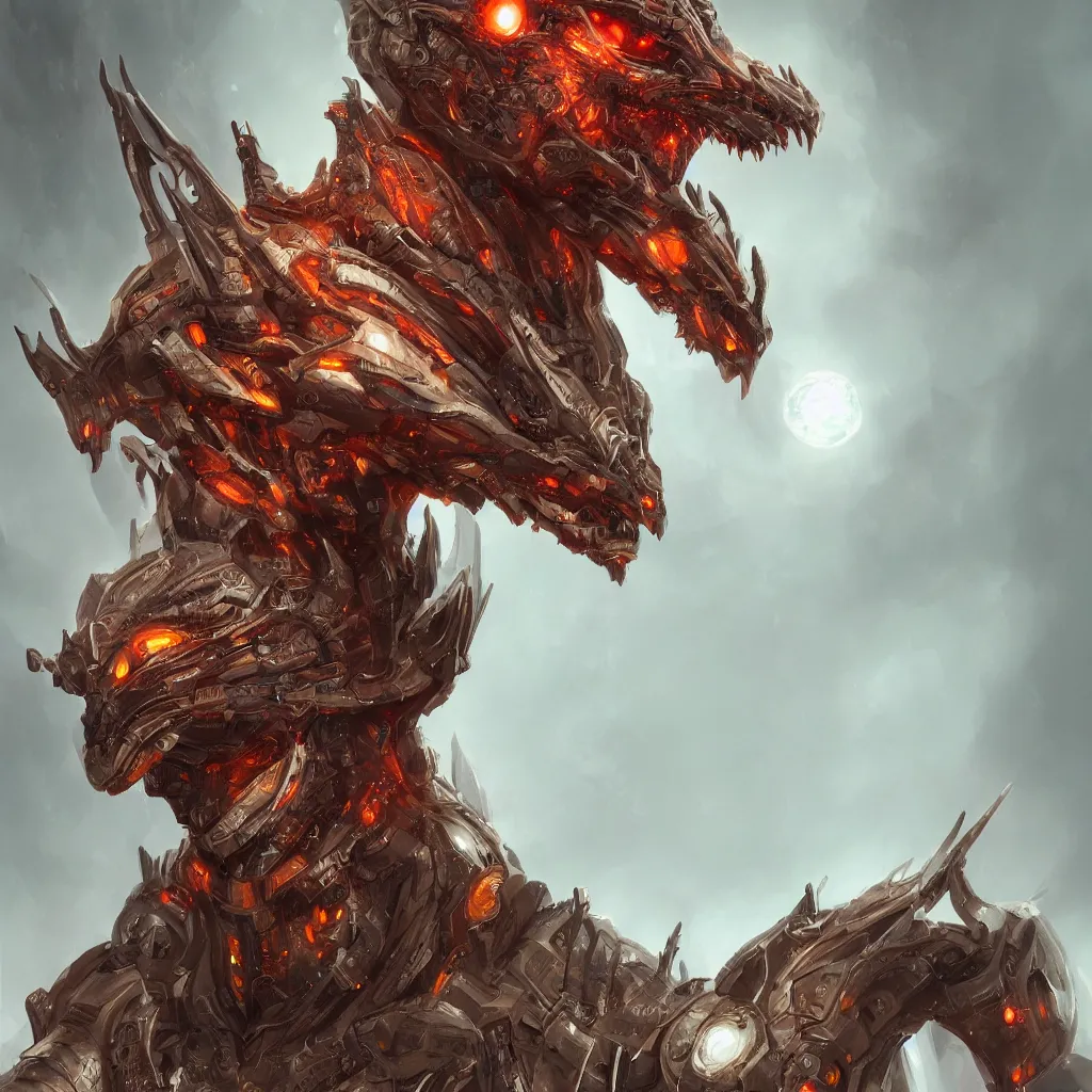 Image similar to cyborg dragon portrait, artstation, detailed, matte, digital art, hd, 8 k, beautiful, high quality, portrait, dragon, cyborg