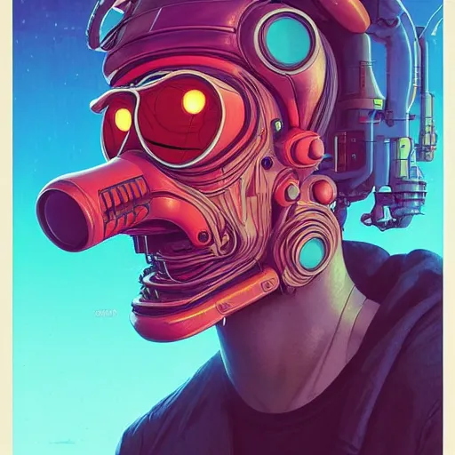 Image similar to akah 0 c 0 k futurama cyberpunk portrait by gaston bussierre and charles vess and james jean and erik jones and rhads, inspired by rick and morty, huge scale, beautiful fine face features, intricate high details, sharp, ultradetailed