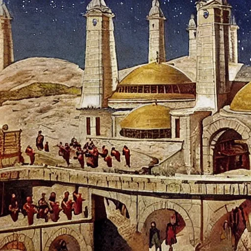 Image similar to star trek istanbul in ottoman times, realistic