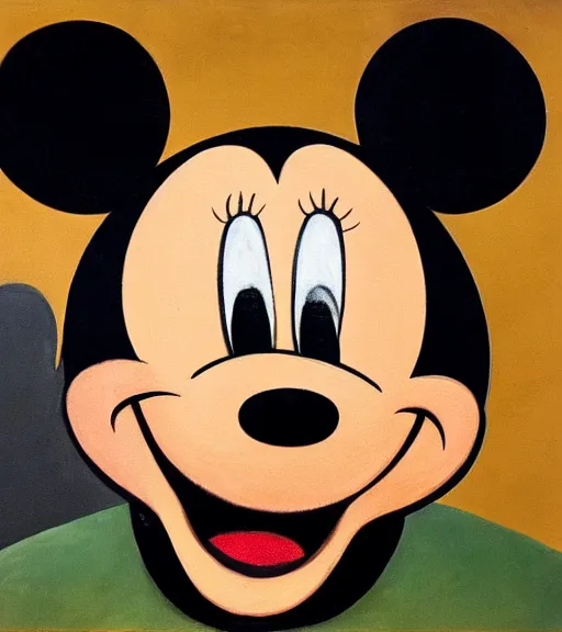 Image similar to sad mickey mouse portrait painted by francis bacon s - w 5 7 6