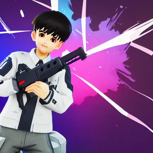 Image similar to shinji ikari in fortnite