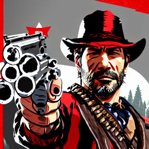 Image similar to markiplier in red dead redemption 2 photo - realistic