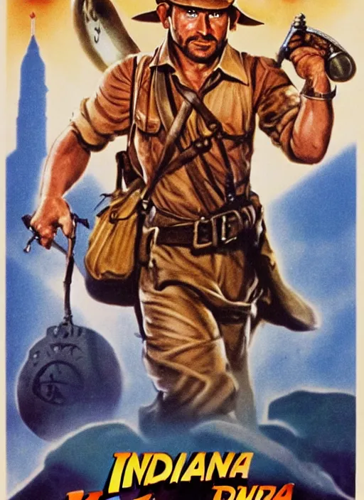 Image similar to 1 9 8 6 poster for indiana jones and the ocarina of time