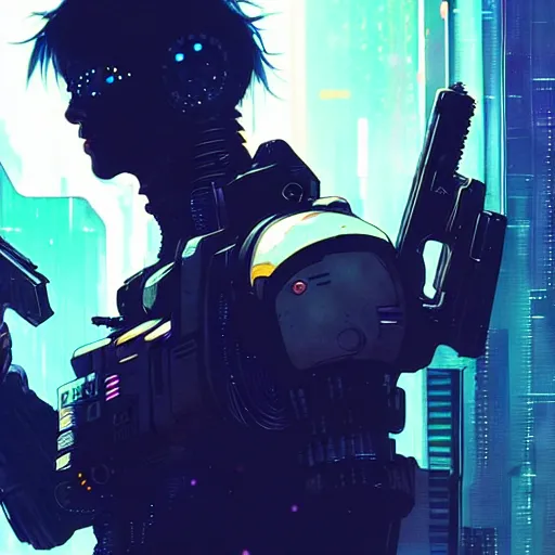 Image similar to Cyberpunk, sci-fi Jungkook holding a gun. alien planet art by Akihito Yoshitomi AND Yoji Shinkawa AND Greg Rutkowski, Mark Arian trending on artstation