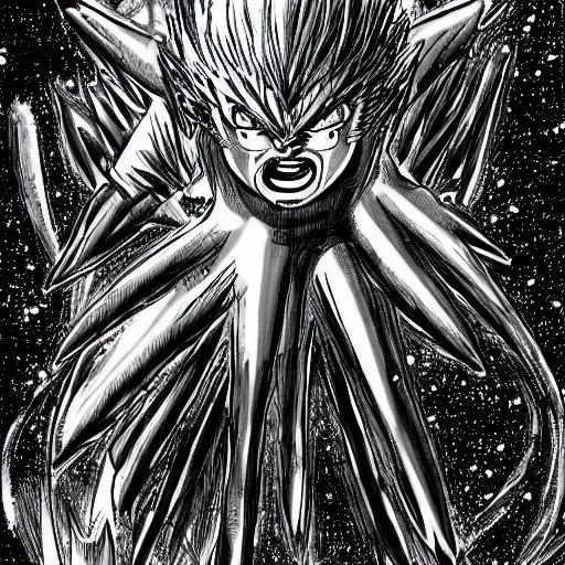 Image similar to space drawn by Kentaro Miura, high definition, photo realistic, manga