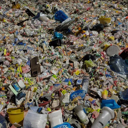 Image similar to landfill full of Simpsons merchandise, photo, detailed, 4k