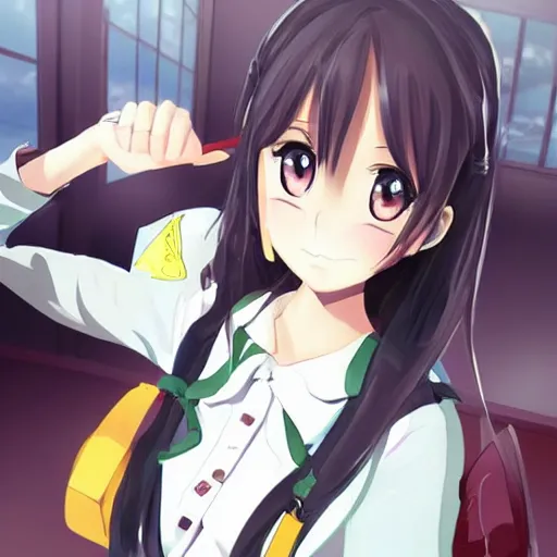 Image similar to a schoolgirl, anime artwork at Pixiv