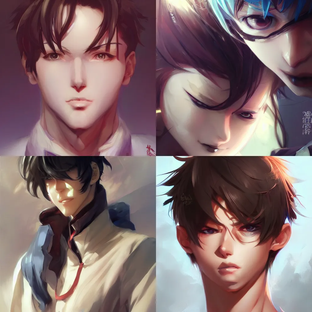 Prompt: portrait of a sexy anime boy by Stanley Artgerm Lau, WLOP, Rossdraws, James Jean, Andrei Riabovitchev, Marc Simonetti, and Sakimichan, trending on artstation and pixiv