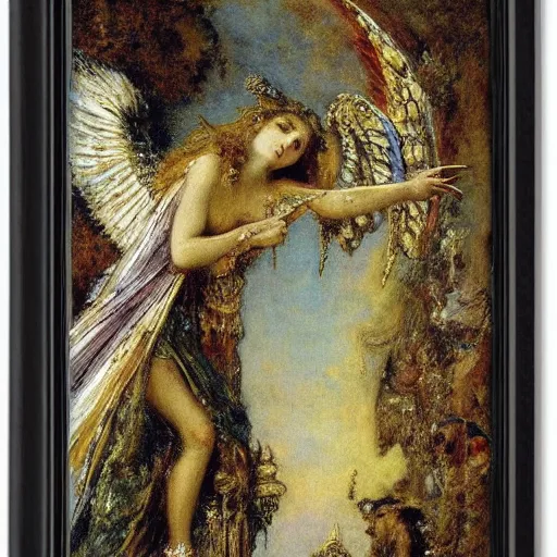 Image similar to angels falling from heaven by gustave moreau