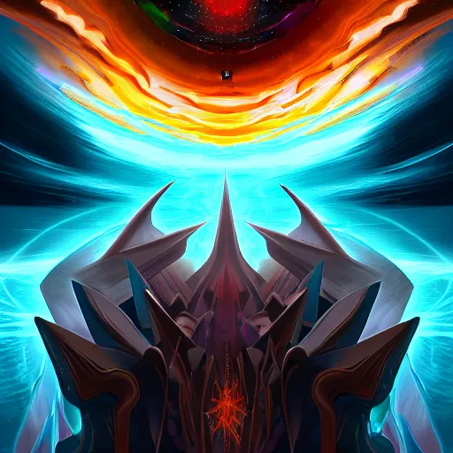 Prompt: concept art for the last imperfect physical life - form seconds before the universe is again in rapturous divine perfect unity!! energy, power, religious!, final victory of order over disorder!! final defeat of entropy! digital painting, artstation, smooth, sharp focus