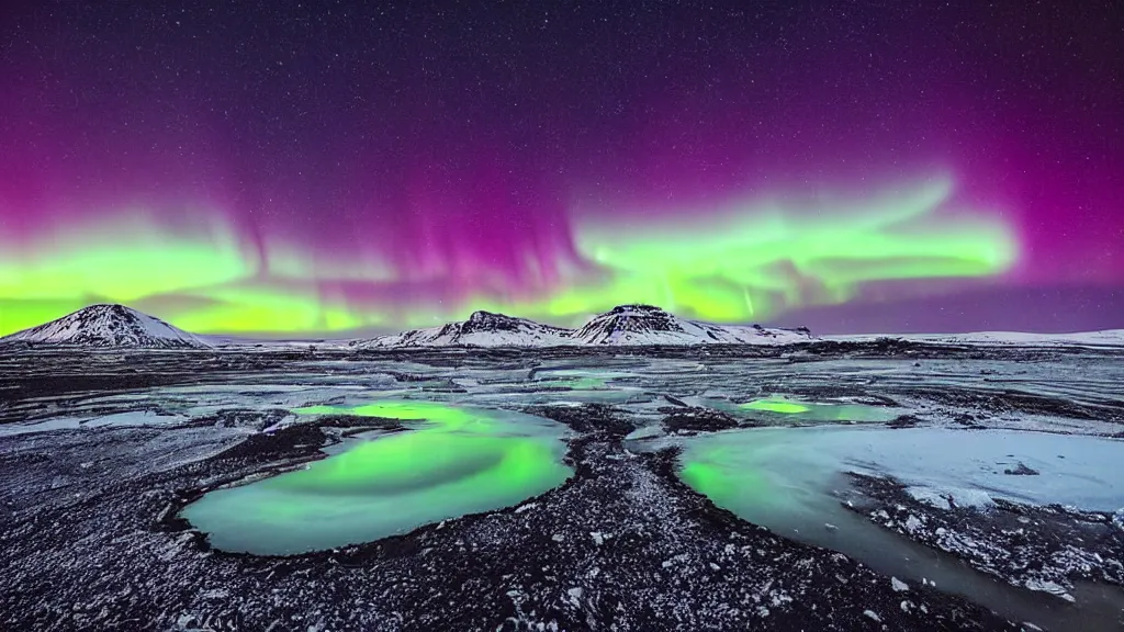 Prompt: iceland astrophotography, beautiful night sky, aurora borealis, award winning photograph, national geographic
