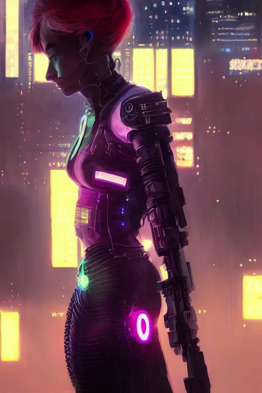 Prompt: portrait futuristic trusting cyberpunk young female Crusader, in futuristic spot lighting tokyo rooftop cyberpunk night, ssci-fi, fantasy, intricate, very very beautiful, elegant, neon light, highly detailed, digital painting, artstation, concept art, soft light, hdri, smooth, sharp focus, illustration, art by tian zi and craig mullins and WLOP and alphonse mucha