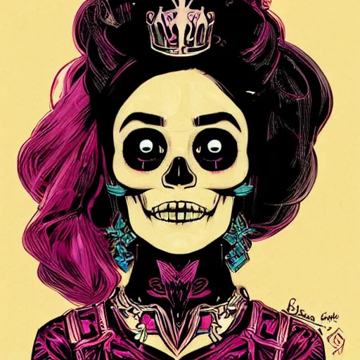 Image similar to portrait skull girl princess by petros afshar, tom whalen, laurie greasley, jc leyendecker and singer sargent