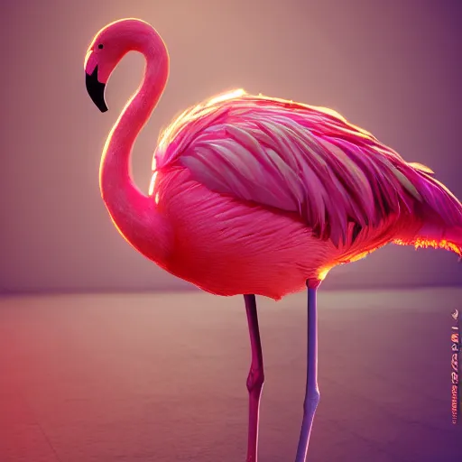 Prompt: cyberpunk flamingo, macro, vibrant, 30mm photography, gta artstyle, wide shot, dramatic lighting, octane render, hyperrealistic, high quality, highly detailed, artstation, HD, beautiful, cinematic, 8k, unreal engine, facial accuracy, symmetrical