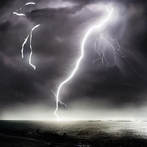 Image similar to Stunning photo of a lightning breathing dragon, cinematic