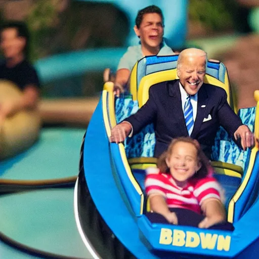 Prompt: “ joe biden having the time of his life on the small world ride at disney world ”